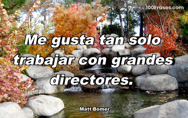 Me gusta tan solo trabajar con grandes directores.